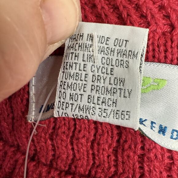 Vtg 90s Y2K American Weekend Heavy Sweater Men's Red Preppy Prep Fisherman NWT - Picture 7 of 8